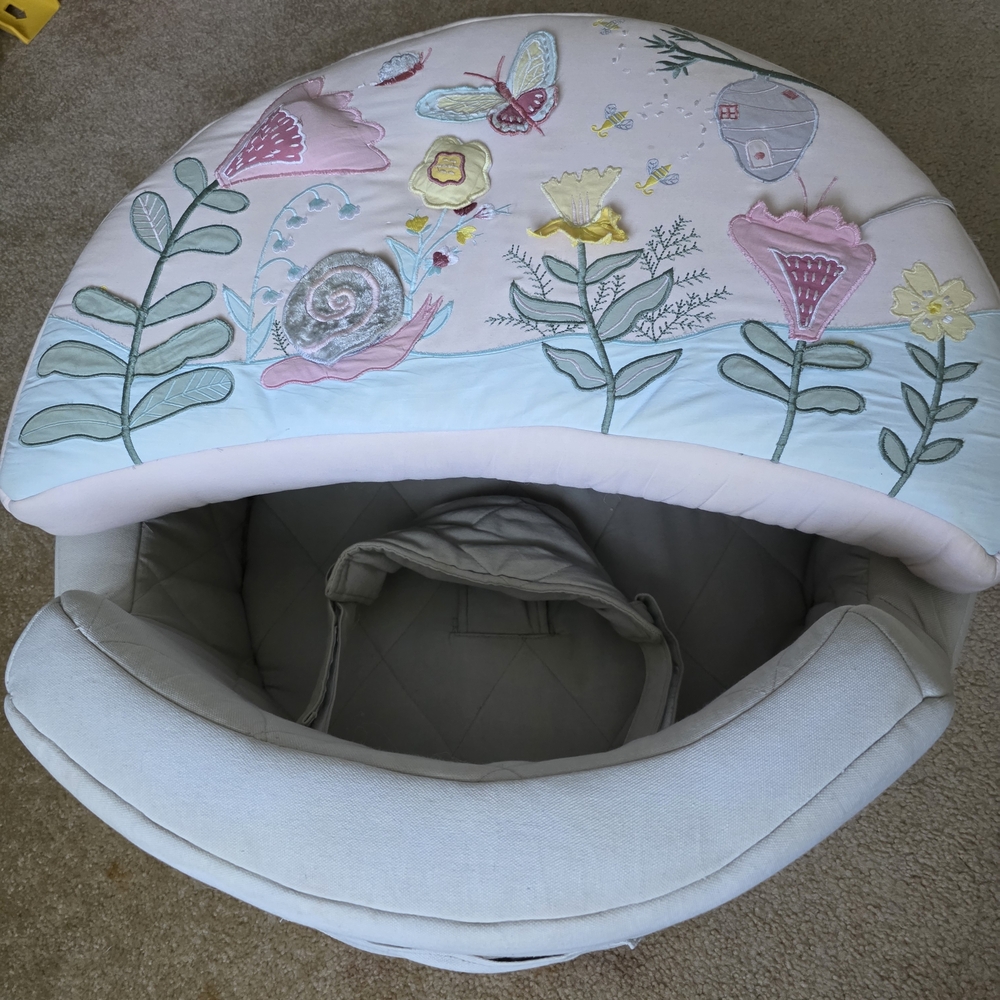 Floral Embroidered Crate And Barrel Activity Chair